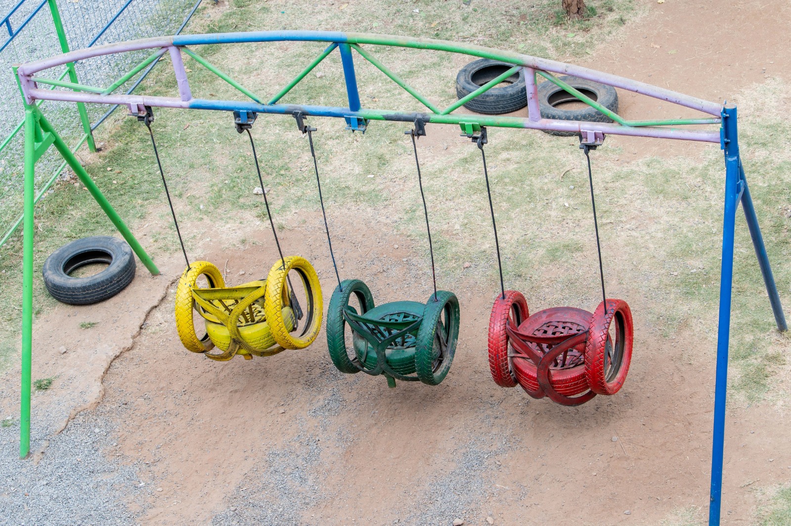 Outdoor playground equipment used for group play